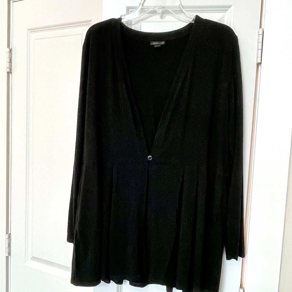 J Jill ~ Size L ~ WearEver One Button Peplum cardigan with Pockets - Picture 5 of 11